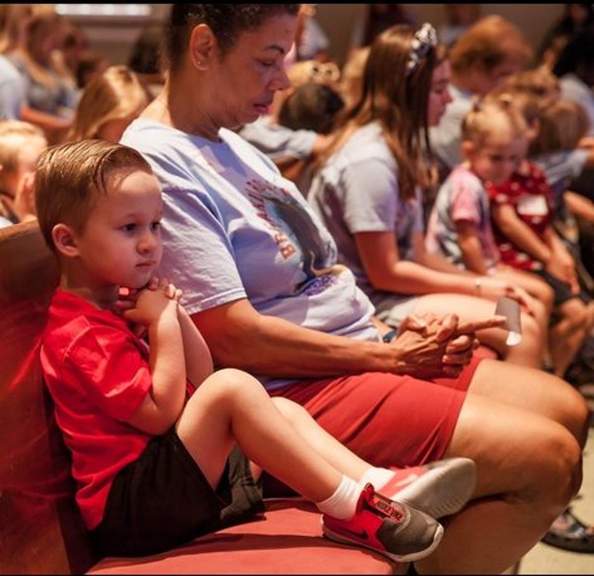 Children listening during a Bible lesson