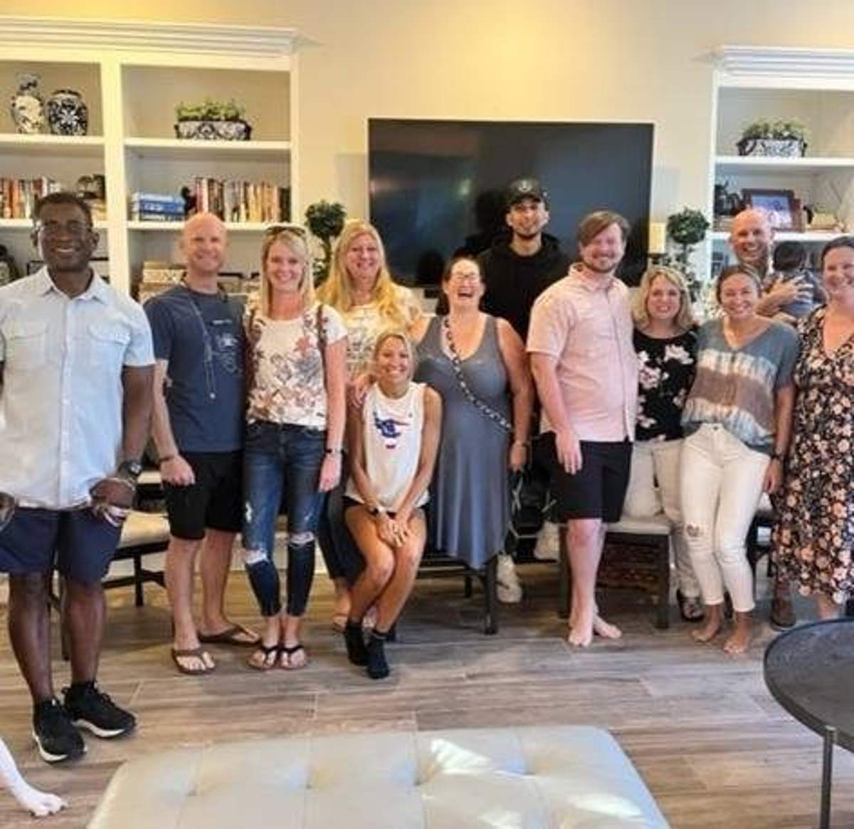 A Life Group gathered together in a living room